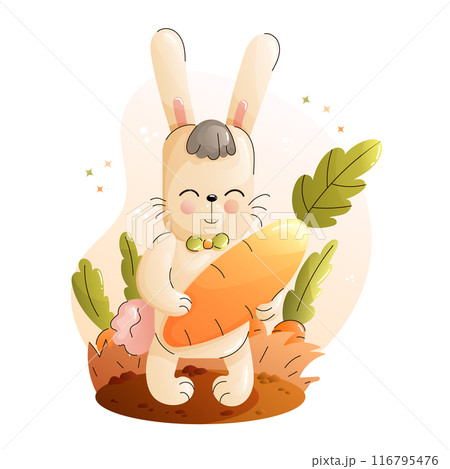 Children cute poster with cartoon bunny Children cute poster with cartoon bunny 116795476