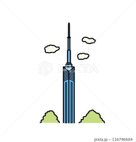 福岡タワーのイラスト（カラー） 116796684