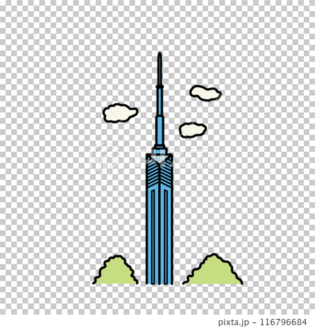 福岡タワーのイラスト（カラー） 116796684