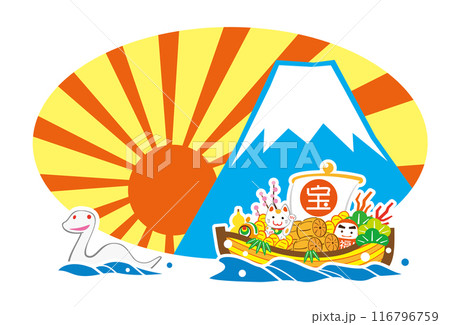 巳年 宝船 テンプレート 巳年 宝船 テンプレート 116796759