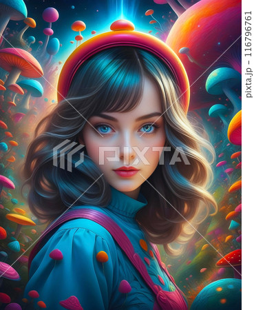 アリスのお話をアバンギャルドとシュールな世界観で表現したイラストレーション アリスのお話をアバンギャルドとシュールな世界観で表現したイラストレーション 116796761