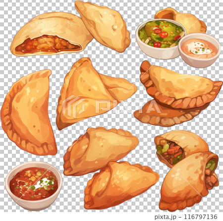 Assorted Empanadas with Dipping Sauces 116797136