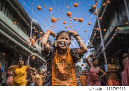 Songkran celebration. Thai New Year. Traditional festival. 116797483