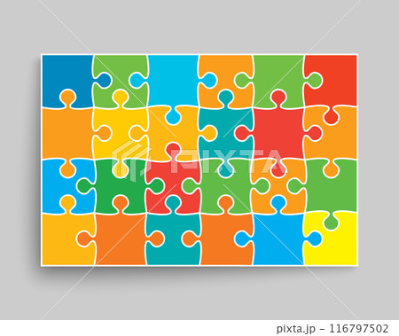 Banner template made pieces puzzle, jigsaw 116797502