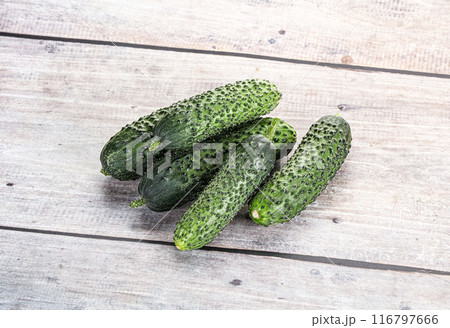 Fresh natural organic cucumbers heap 116797666