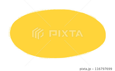 手描きの黄色い楕円形 - シンプルなブラシストロークの背景･デザインパーツの素材 116797699