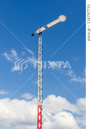 Vintage railway semaphore signal Vintage railway semaphore signal 116797733
