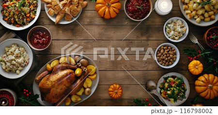 Thanksgiving Dinner Table Setting Thanksgiving Dinner Table Setting 116798002