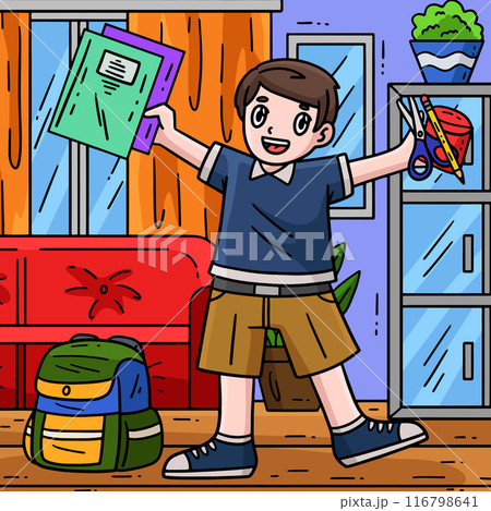 First Day of School Child School Supplies Colored First Day of School Child School Supplies Colored 116798641