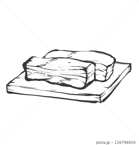 豚ばらブロック手書き筆絵風イラスト 豚ばらブロック手書き筆絵風イラスト 116798910