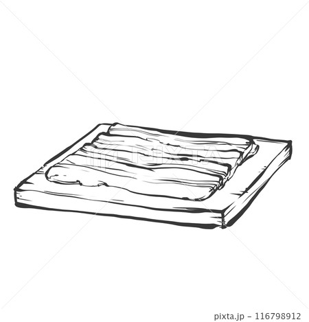 豚ばらスライス手書き筆絵風イラスト 116798912