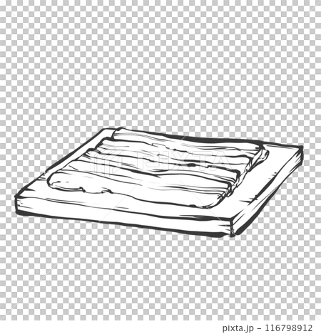 豚ばらスライス手書き筆絵風イラスト 116798912