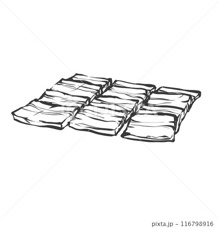 豚ばら焼肉用手書き筆絵風イラスト 豚ばら焼肉用手書き筆絵風イラスト 116798916