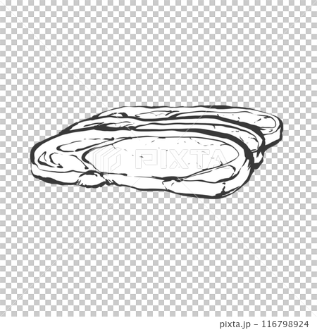 厚切豬腰手寫畫筆繪畫風格插畫 厚切豬腰手寫畫筆繪畫風格插畫 116798924
