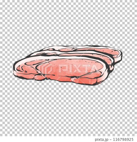 厚切豬腰手寫畫筆繪畫風格插畫 116798925