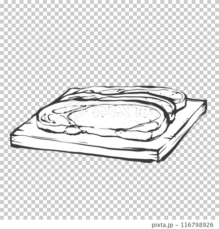 豚ロース肉厚切り手書き筆絵風イラスト 豚ロース肉厚切り手書き筆絵風イラスト 116798926
