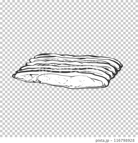 豚ロース肉薄切り手書き筆絵風イラスト 116798928