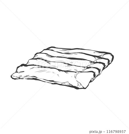 豚もも肉薄切り手書き筆絵風イラスト 豚もも肉薄切り手書き筆絵風イラスト 116798937