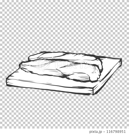 豬肉片塊手寫畫筆繪畫風格插畫 116798951