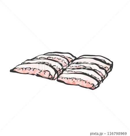 トントロ焼肉用手書き筆絵風イラスト トントロ焼肉用手書き筆絵風イラスト 116798969