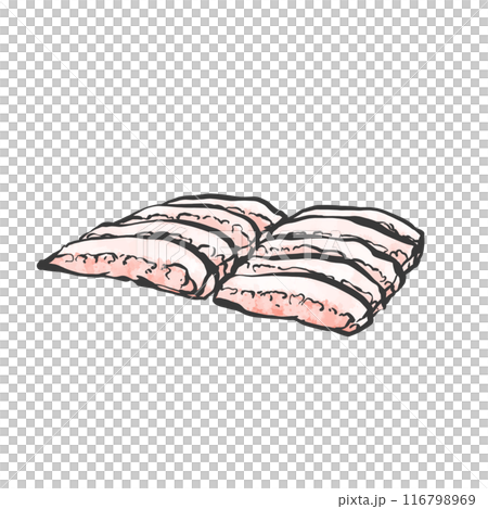 トントロ焼肉用手書き筆絵風イラスト トントロ焼肉用手書き筆絵風イラスト 116798969