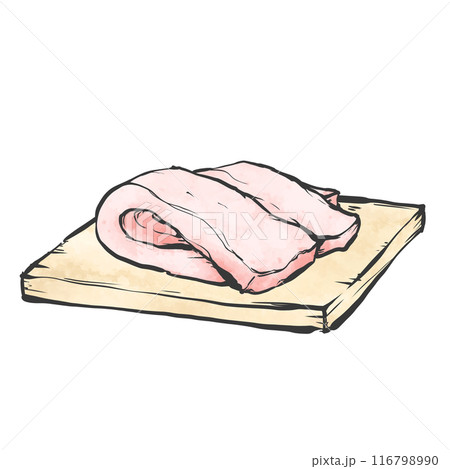 豚背脂手書き筆絵風イラスト 豚背脂手書き筆絵風イラスト 116798990