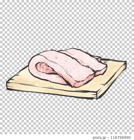豚背脂手書き筆絵風イラスト 豚背脂手書き筆絵風イラスト 116798990