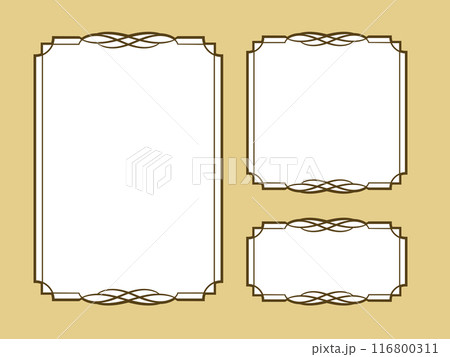 アンティーク調のカリグラフィーラインアートフレームセット 116800311