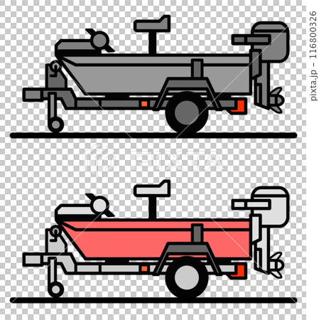 Illustration of an aluminum boat for bass fishing Illustration of an aluminum boat for bass fishing 116800326