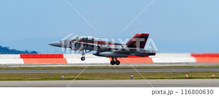 空へ飛び立つF/A-18ホーネット 116800630