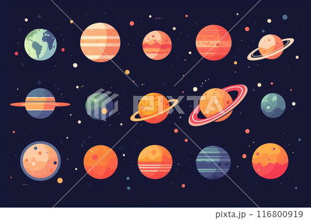 Set of planets in cartoon style Set of planets in cartoon style 116800919