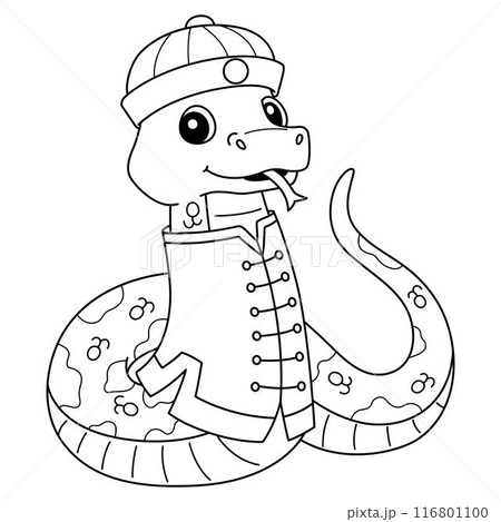 Year of the Snake Dressed Chinese Clothes Isolated Year of the Snake Dressed Chinese Clothes Isolated 116801100