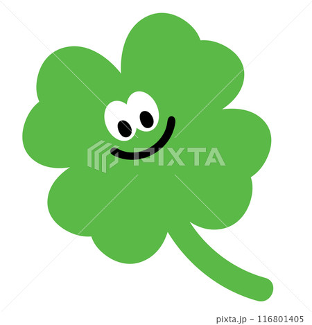 Illustration of clover leaf for cartoon, character, comic, mascot, cute patches, shirt print, logo, icon, floral print, picnic, nature, garden, spring, summer, happy emoji, plush toy, kids, sticker Illustration of clover leaf for cartoon, character, comic, mascot, cute patches, shirt print, logo, icon, floral print, picnic, nature, garden, spring, summer, happy emoji, plush toy, kids, sticker 116801405