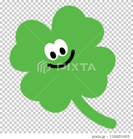 Illustration of clover leaf for cartoon, character, comic, mascot, cute patches, shirt print, logo, icon, floral print, picnic, nature, garden, spring, summer, happy emoji, plush toy, kids, sticker Illustration of clover leaf for cartoon, character, comic, mascot, cute patches, shirt print, logo, icon, floral print, picnic, nature, garden, spring, summer, happy emoji, plush toy, kids, sticker 116801405