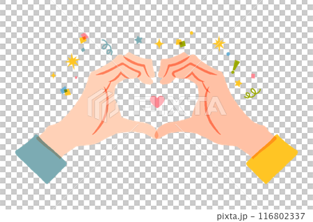 兩隻手做一顆心的插圖 兩隻手做一顆心的插圖 116802337
