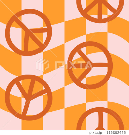 Vector seamless pattern of groovy peace sign Vector seamless pattern of groovy peace sign 116802456