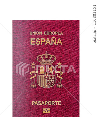 Physical paper international passport of a Spanish citizen 116803151