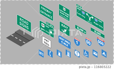 Isometric road sign 116803222