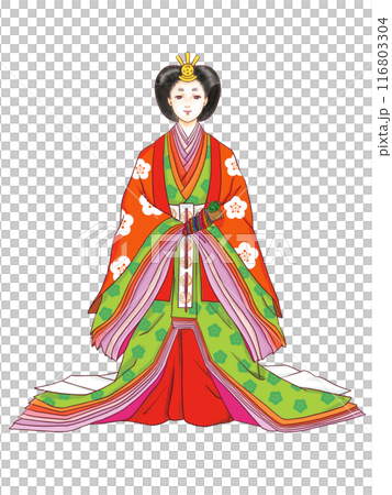 平安女性の正式な衣装　五衣唐衣裳 116803304