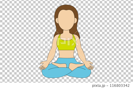 Line drawing illustration of a woman doing yoga poses Line drawing illustration of a woman doing yoga poses 116803342