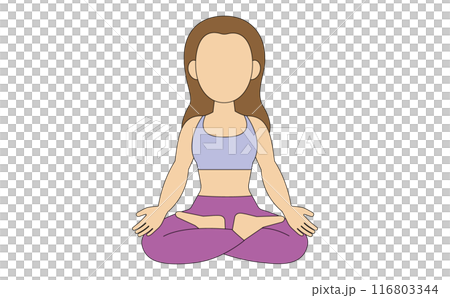 Line drawing illustration of a woman doing yoga poses Line drawing illustration of a woman doing yoga poses 116803344