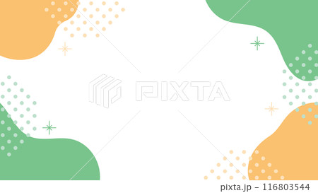 抽象的なフレーム　シェイプ　オレンジ　緑 116803544