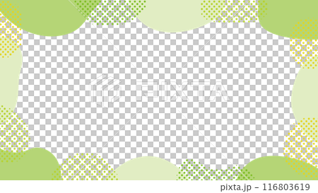Abstract frame green yellow green polka dots 116803619