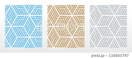 Wallpapers in the style of Baroque. Seamless vector backgrounds. Set of colored floral ornaments. Graphic patterns for fabric, wallpaper, packaging. Ornate Damask flower ornaments 116803797