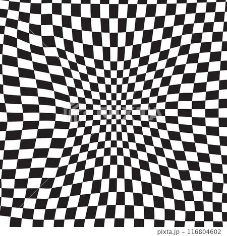 Retro distorted checkered background 116804602