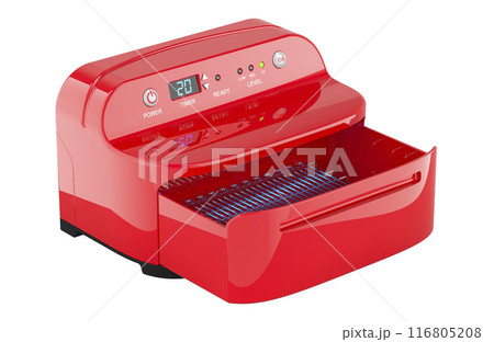 UV Sterilizer Disinfection Box, red color. 3D rendering 116805208