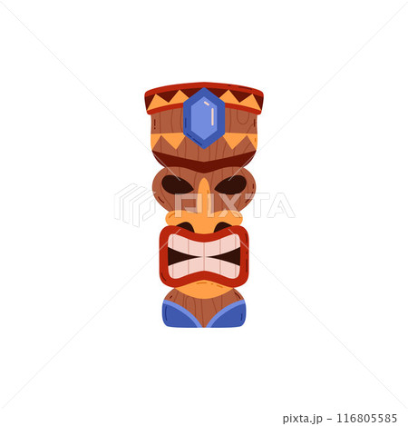 Tiki mask isolated on white background. Tiki mask isolated on white background. 116805585