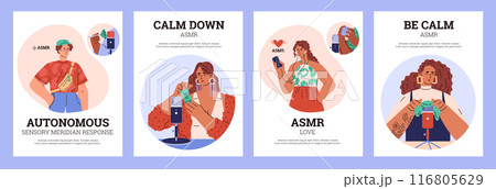 ASMR-themed banners vector set 116805629