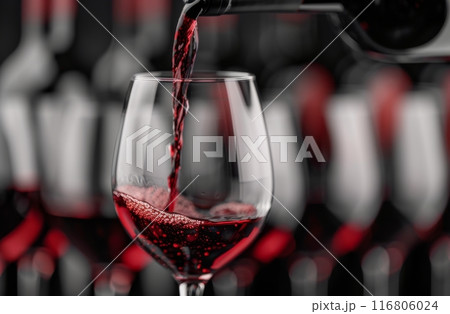 Red Wine Pouring Into Glass 116806024