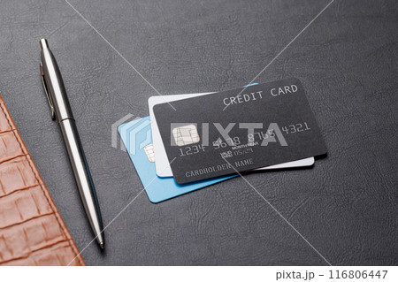 Credit cards on office table 116806447